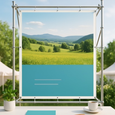 Banner am Gerüst