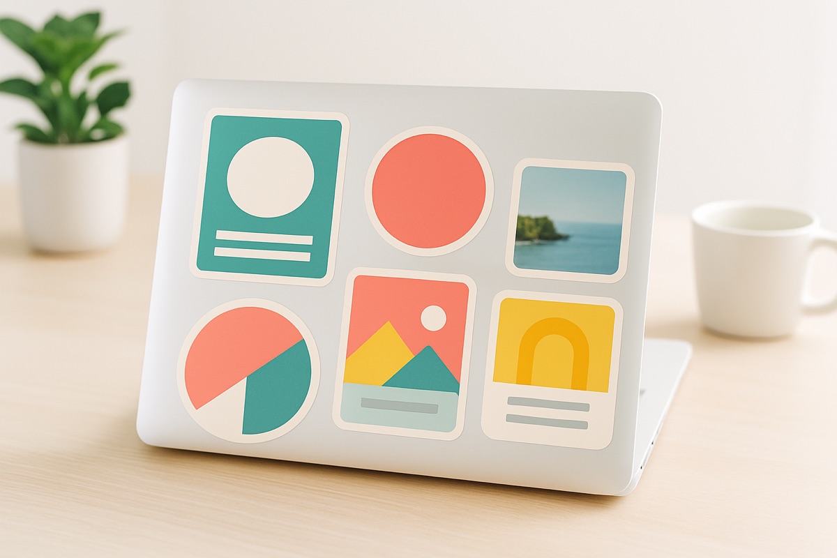 Aufkleber auf dem Laptop